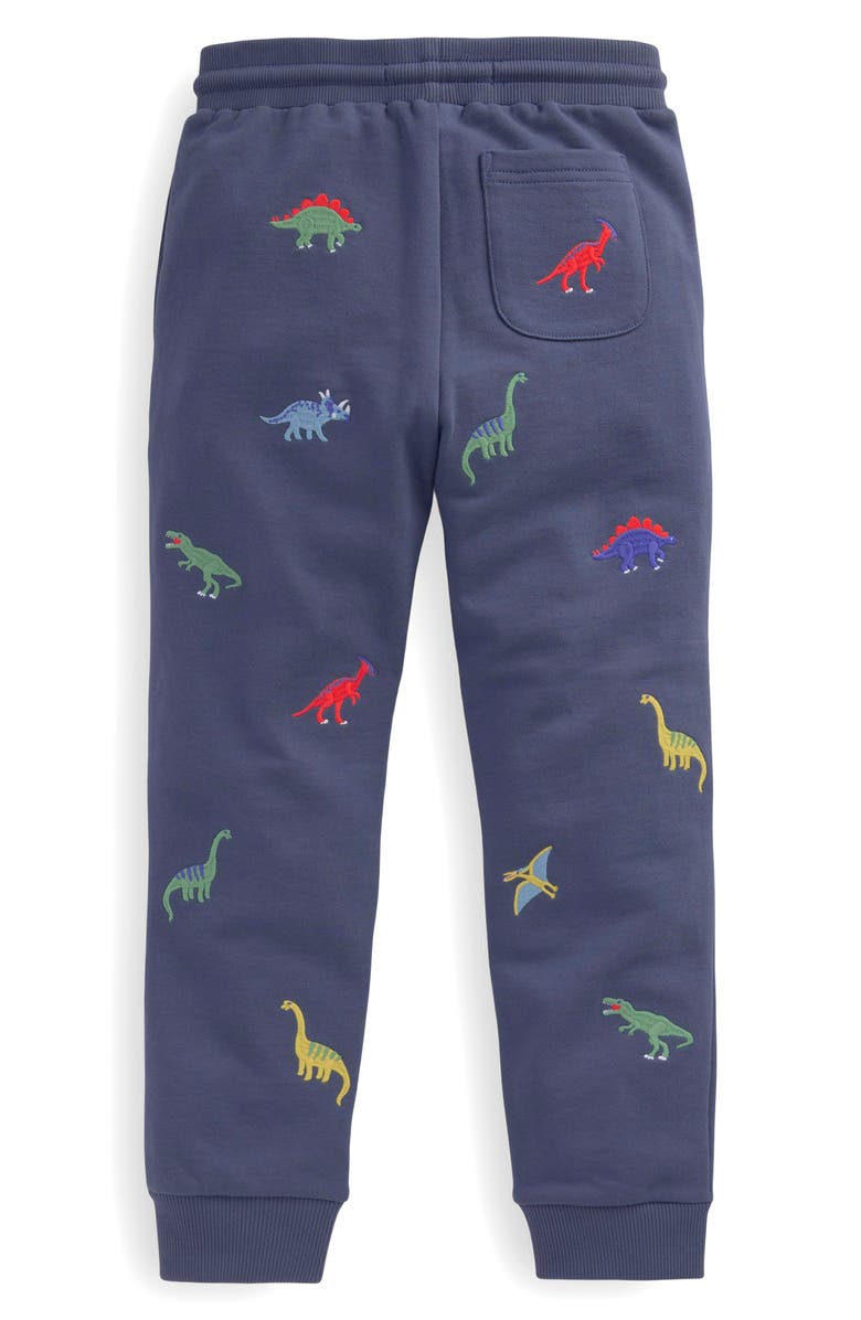 Mini Boden Kids' Dinosaur Embroidered Cotton Joggers, Alternate, color, 