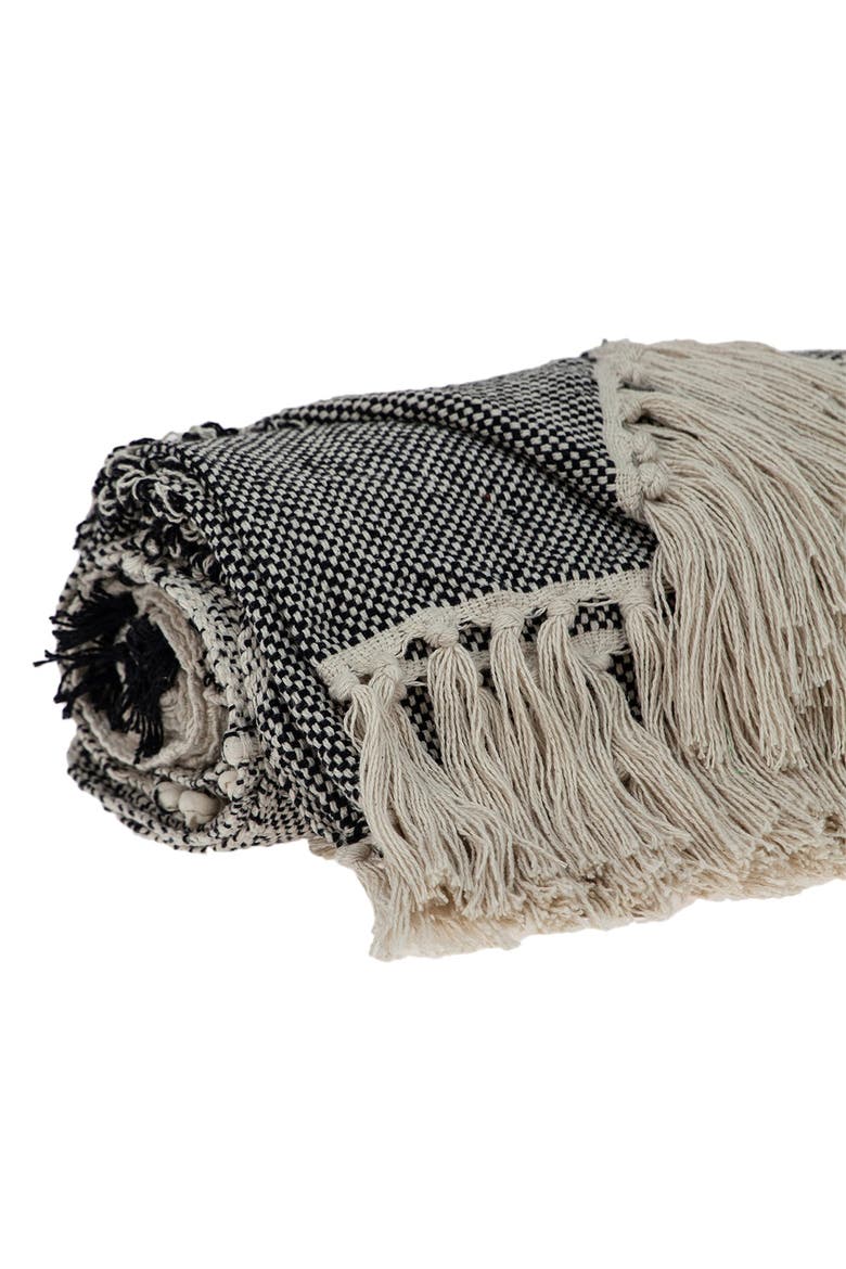 Palak Eclectic Beige 52" x 67" Woven Handloom Throw, Alternate, color, BEIGE