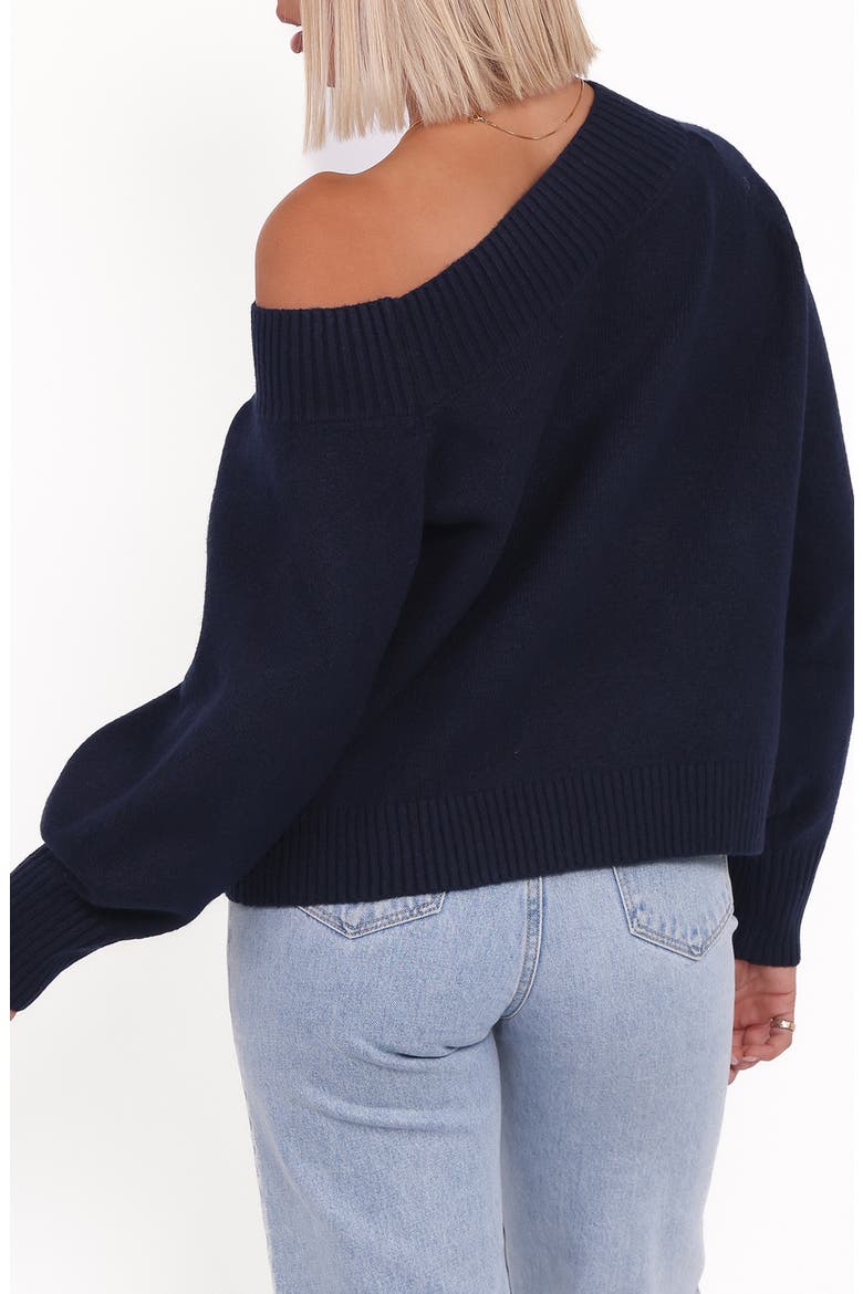 Allis One-Shoulder Sweater, Alternate, color, NAVY