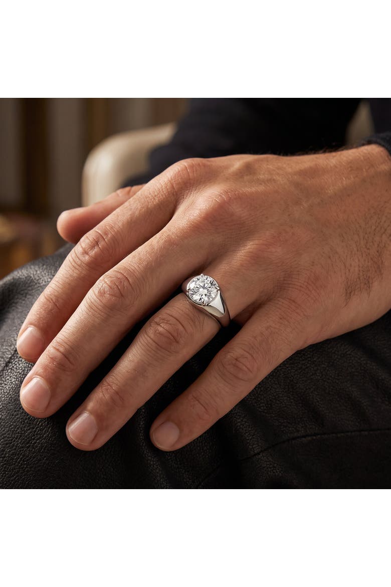 Ceritified Men's 3Ct Diamond Wedding Anniversary Ring Gold Lab Grown, Alternate, color, 10k White Gold