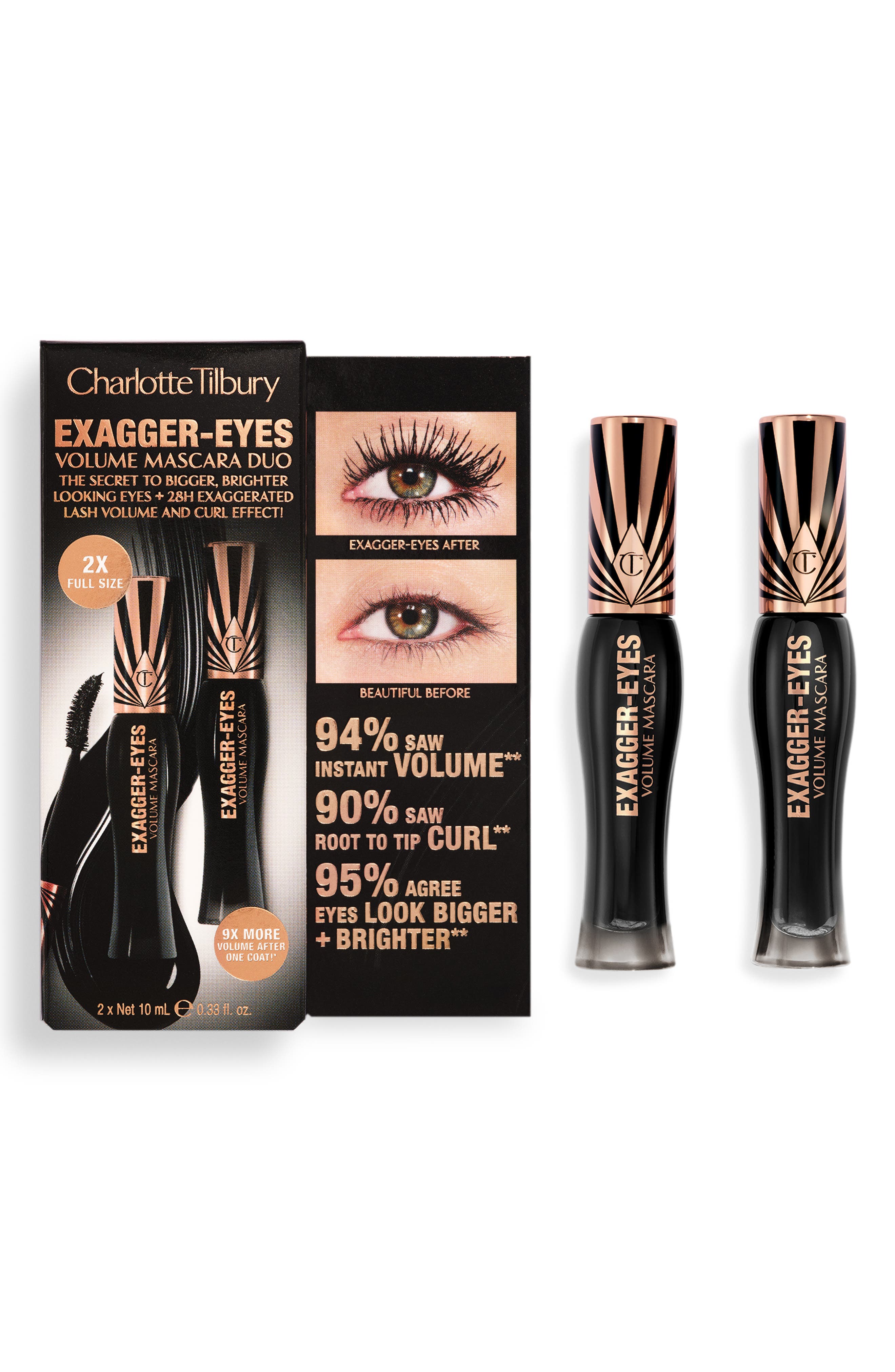 Charlotte Tilbury Exagger-Eyes Volume Mascara Duo $58 Value (Women