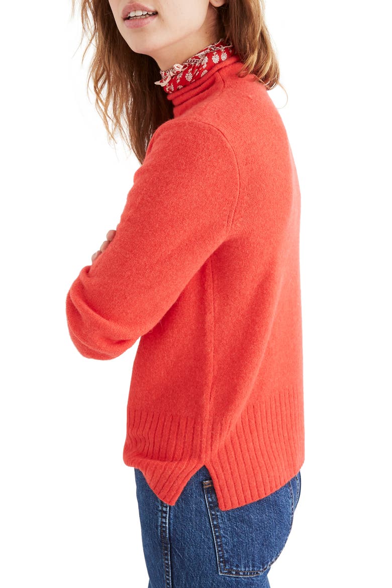 Inland Rolled Turtleneck Sweater, Alternate, color, SALSA RED