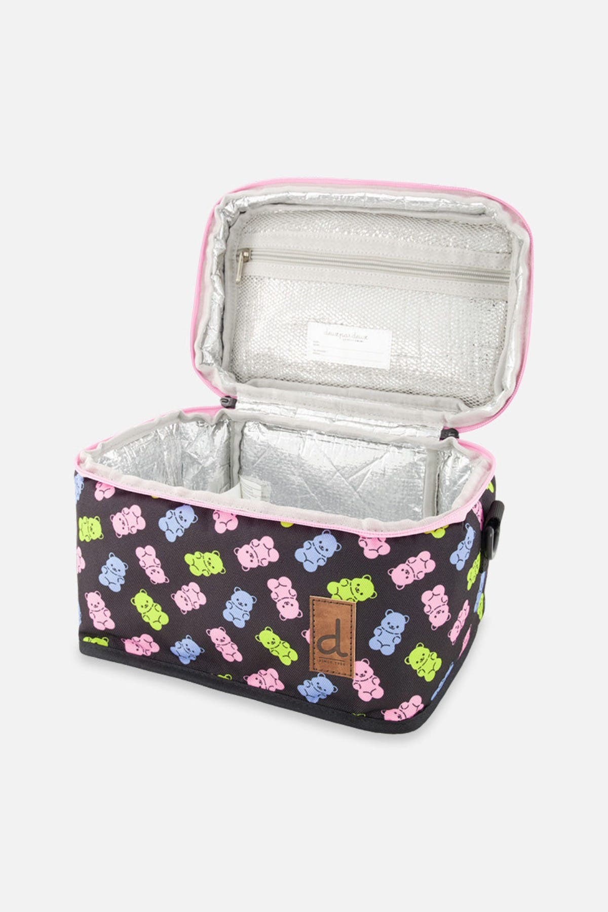 Deux par Deux Gummy Bears Whimsical Durable Everyday Lunch Box, Alternate, color, Black Printed Gummy Bears