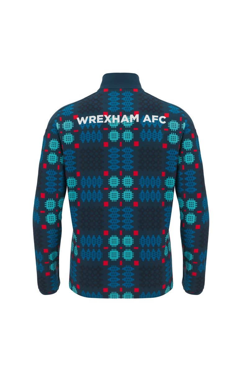 Macron Men's Blue Wrexham Warm-Up Quarter-Zip Pullover, Alternate, color, Blue