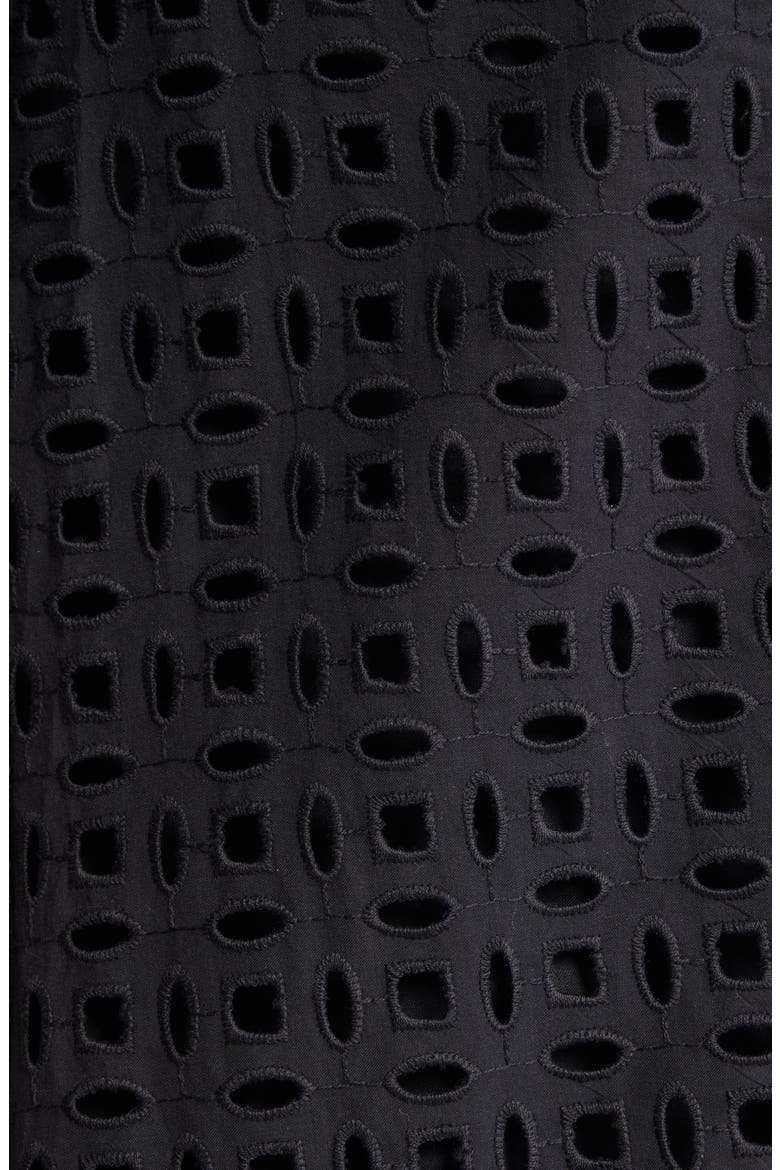 Dara Eyelet Dress, Alternate, color, BLACK