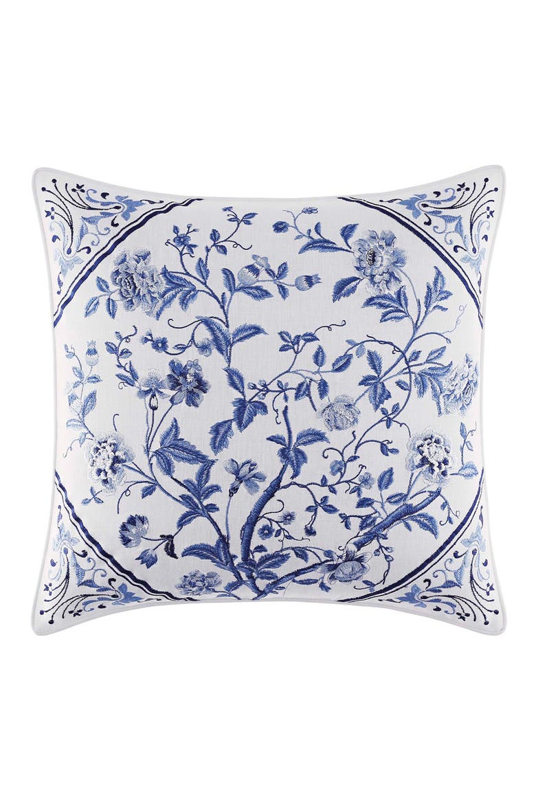 Embroidered Decorative Pillow, Main, color, CHINA BLUE