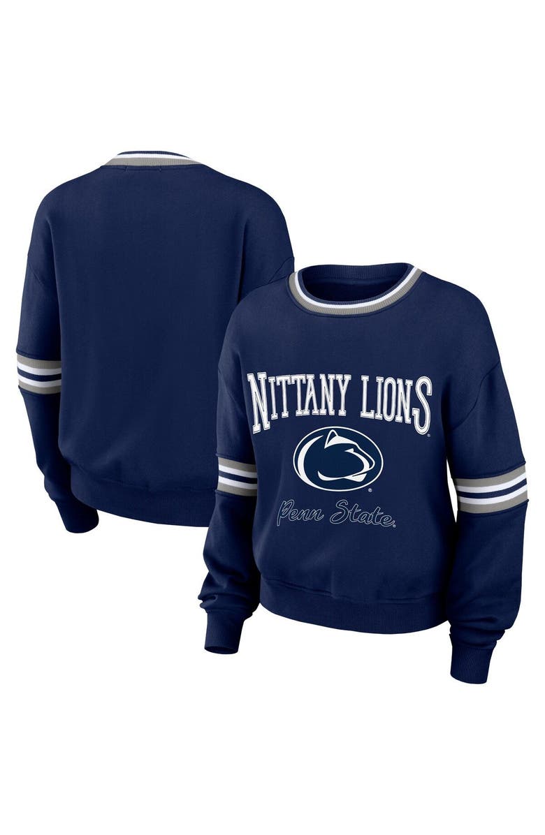 WEAR by Erin Andrews Women's WEAR by Erin Andrews Navy Penn State Nittany Lions Vintage Pullover Sweatshirt, Main, color, 