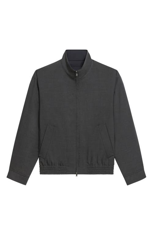 Theory Straight Collar Reversible Moto Jacket In Gray