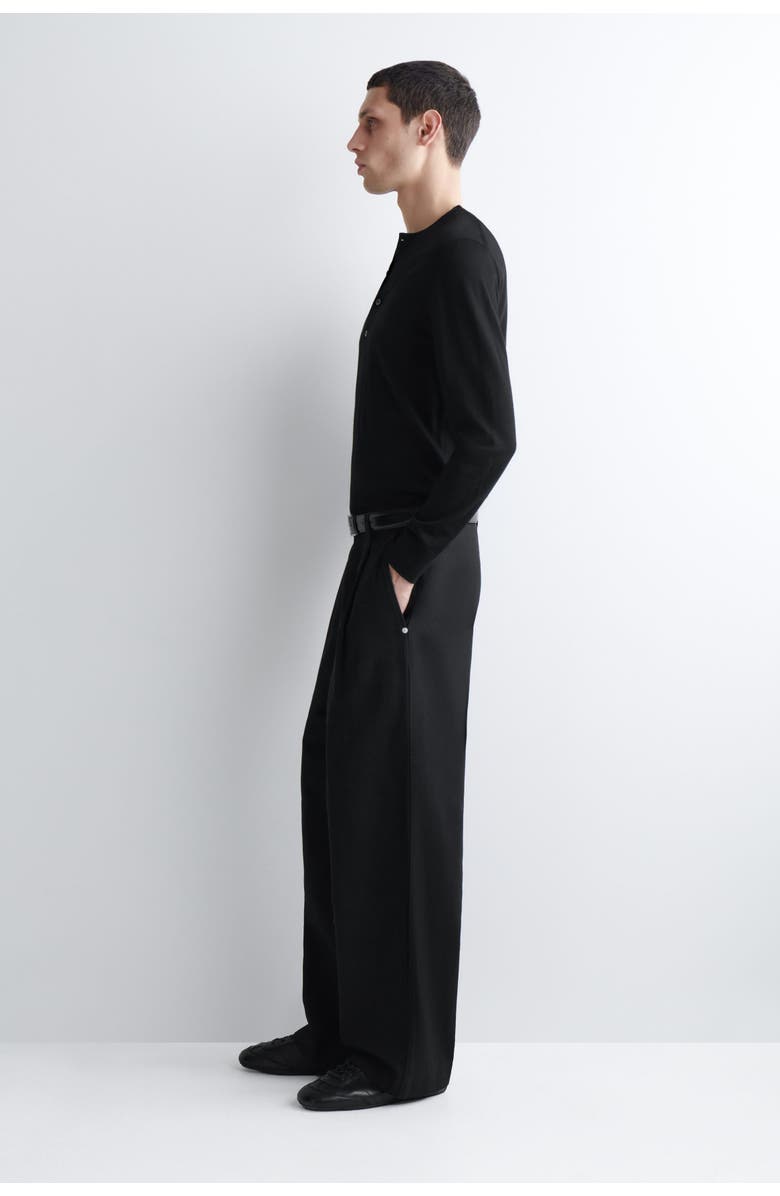 COS Pleated Wide-Leg Denim Pants, Alternate, color, Charcoal