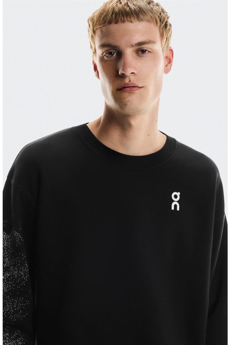 Club Crewneck Cotton Blend Sweatshirt, Alternate, color, BLACK/ OLIVE
