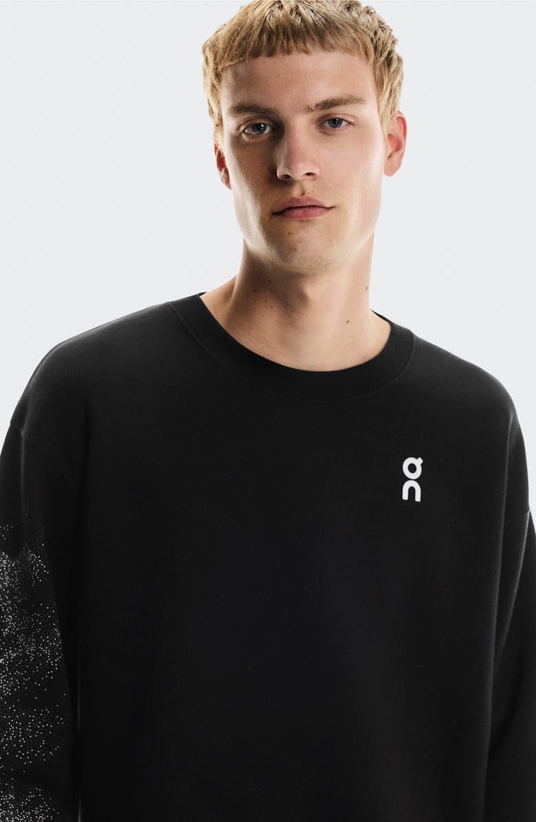 On Club Crewneck Cotton Blend Sweatshirt, Alternate, color, Black/ Olive