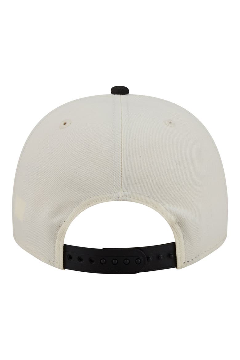 Men's New Era  Cream/Black Pittsburgh Steelers A-Frame 9FIFTY Snapback Hat, Alternate, color, Cream