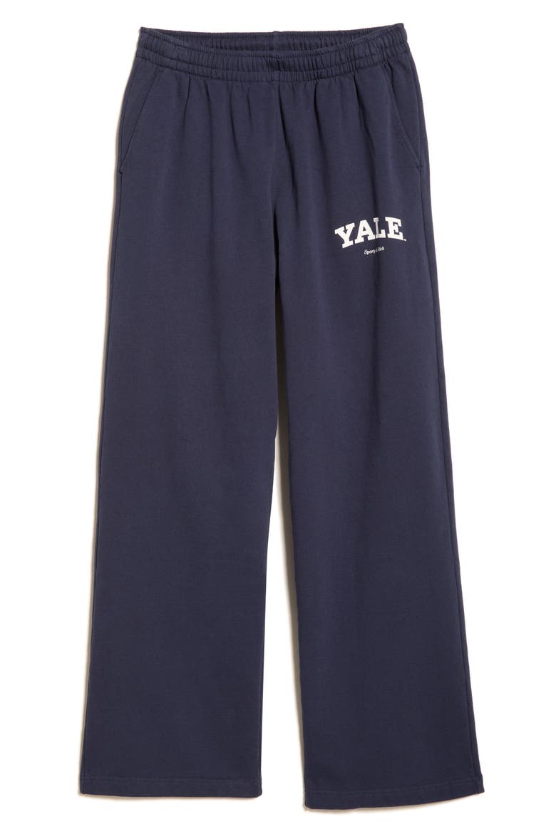 Yale Classic Wide Leg Sweatpants, Main, color, DARK NAVY