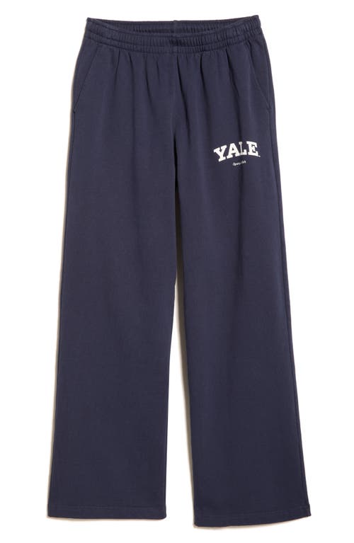 Sporty And Rich Sporty & Rich Yale Classic Wide Leg Sweatpants In Blue