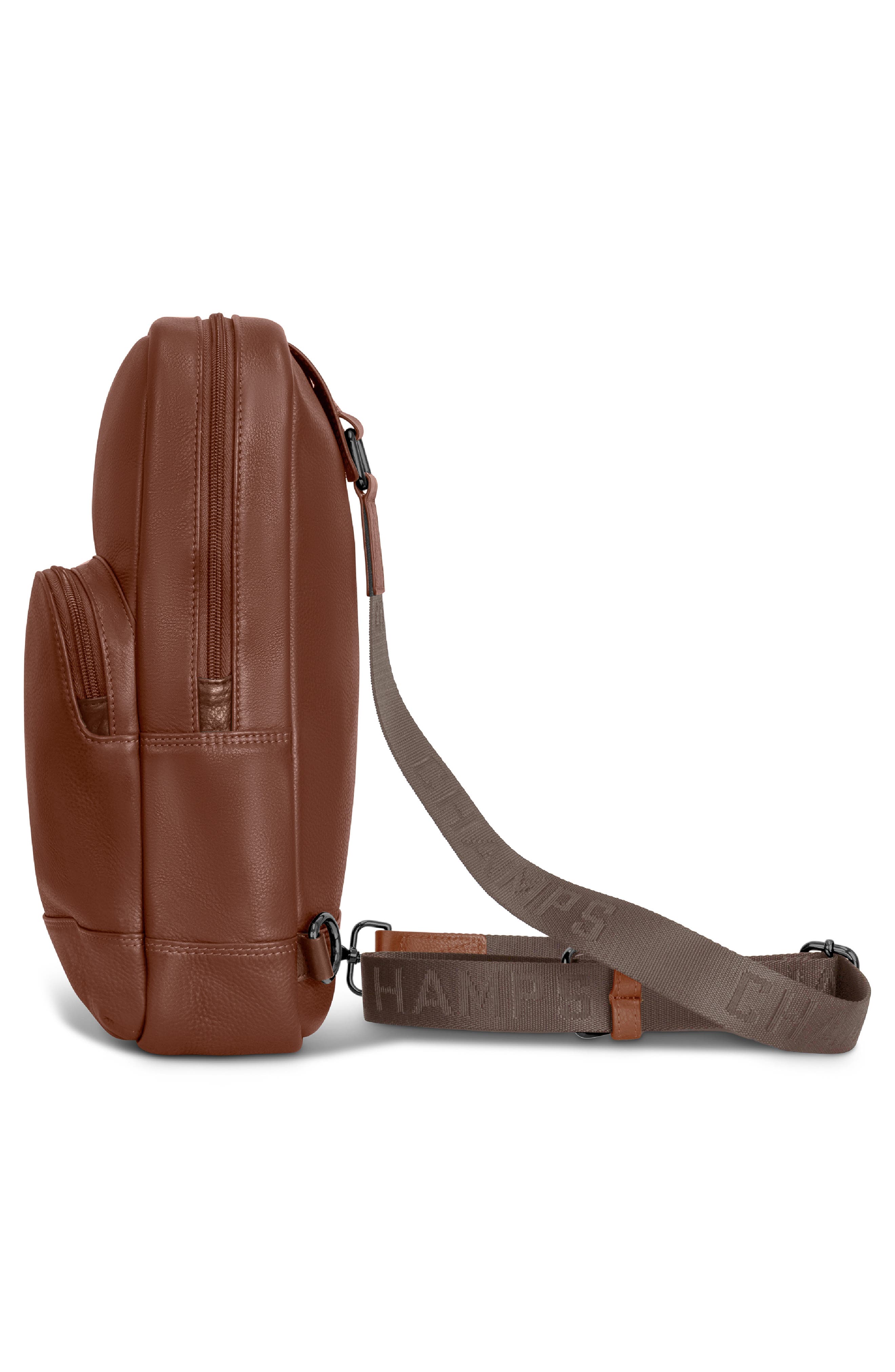 CHAMPS Onyx Leather Sling Bag, Alternate, color, Brown