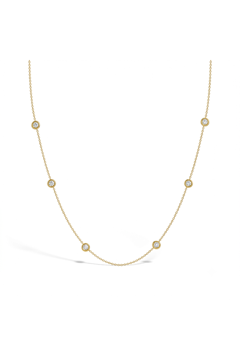 CZ Station Plated Girls Necklace, Main, color, Gold