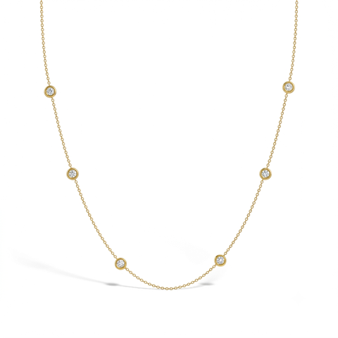 CZ Station Plated Girls Necklace