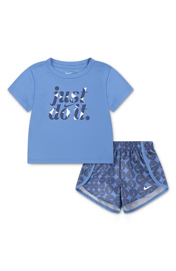 Nike Kids' Dri-fit Essentials Just Do It Sprinter T-shirt & Shorts Set In Blue