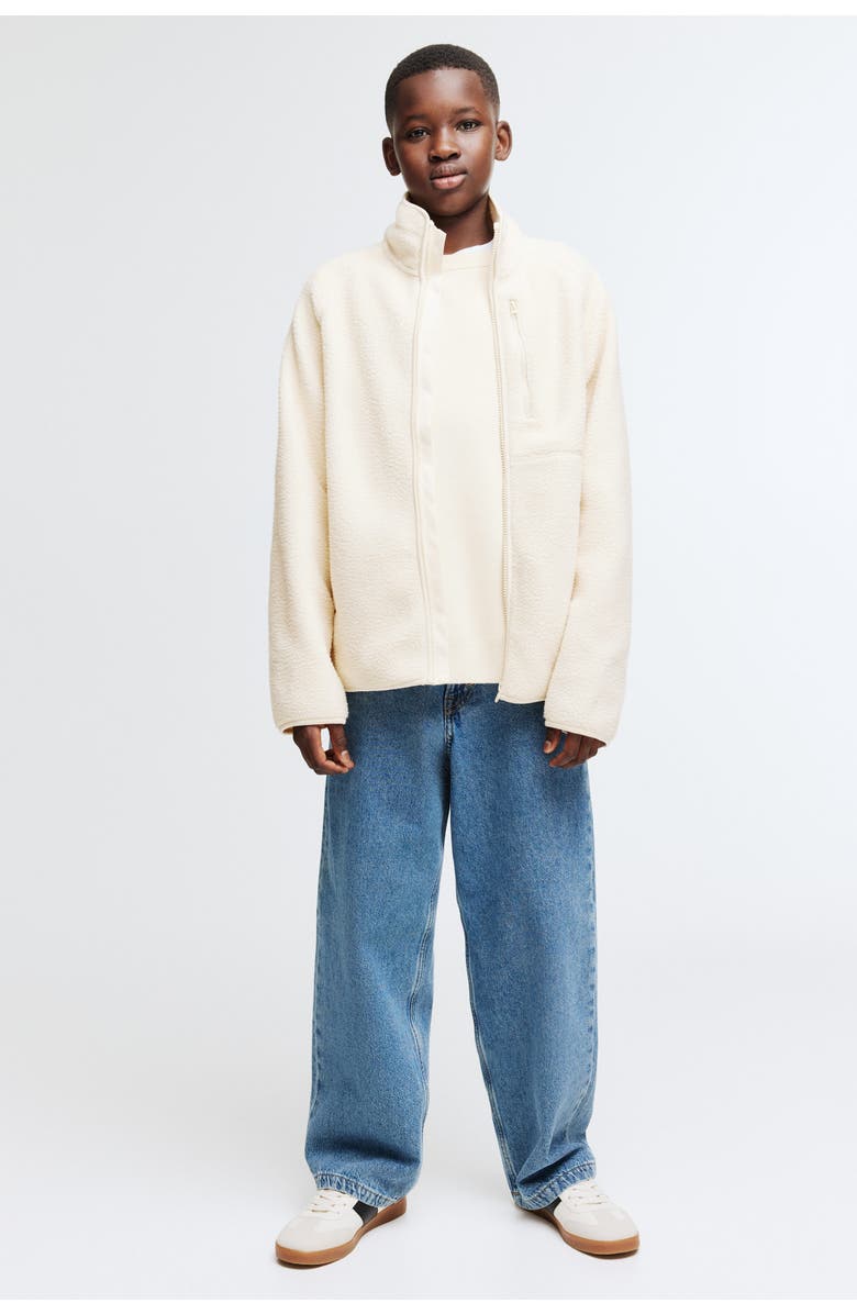 H&M Teddy fleece jacket, Alternate, color, Light Beige