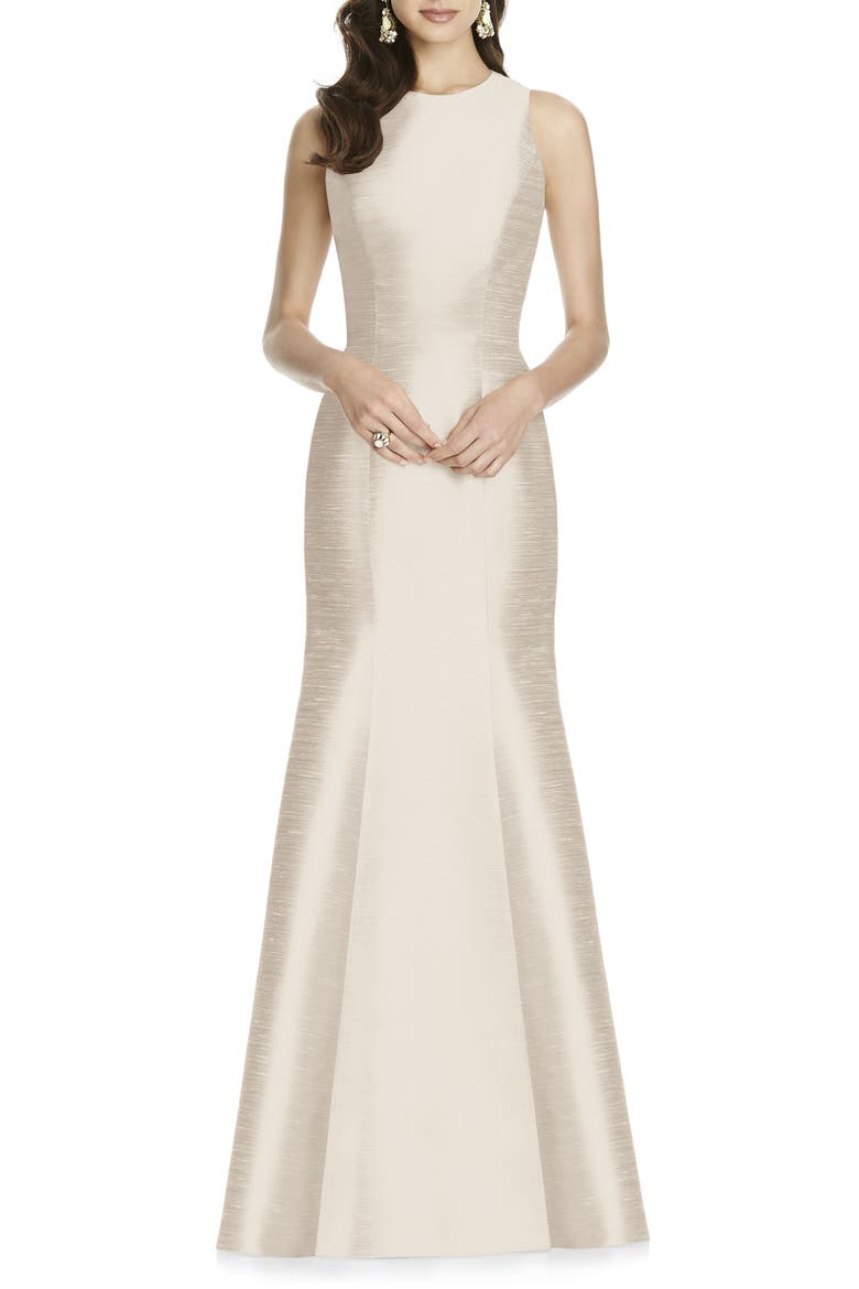 Dupioni Trumpet Gown, Alternate, color, CHAMPAGNE