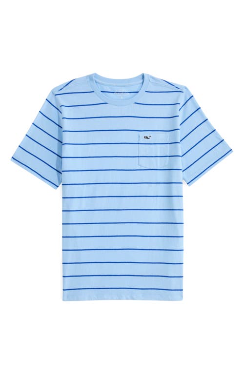 Vineyard Vines Kids' Stripe Cotton Pocket T-shirt In Blue