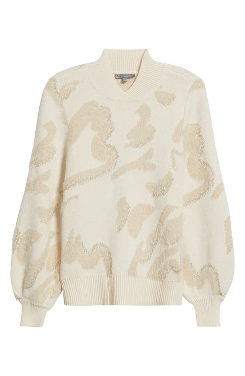 Wit & Wisdom Metallic Jacquard Sweater In Neutral