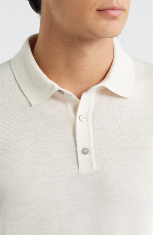 Hugo Boss Boss Lancione Wool Polo Sweater In White