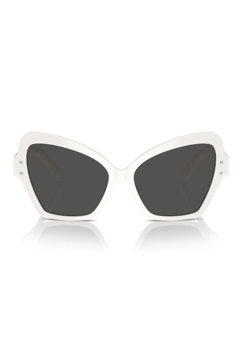 56mm Butterfly Sunglasses, Alternate, color, WHITE