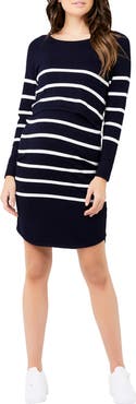 Ripe Maternity Valerie Stripe Long Sleeve Tunic Maternity Sweater Dress