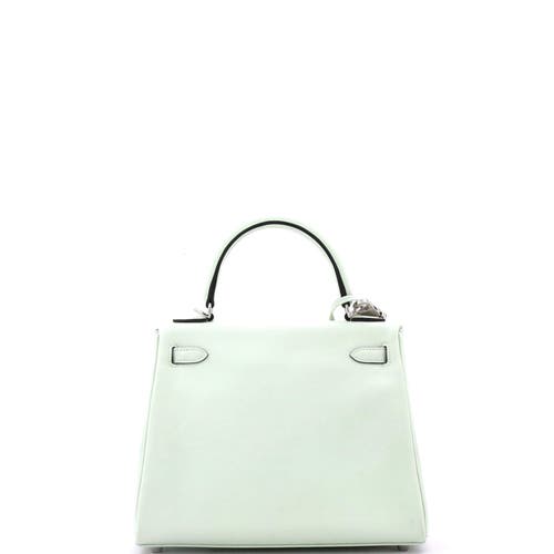 Pre-owned Hermes  Hermes Kelly Handbag Green Swift With Palladium Hardware 25