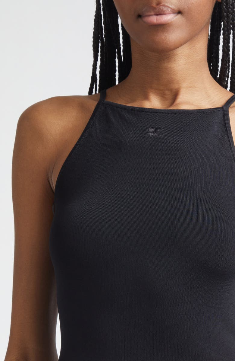 Courrèges Circle Edge Knit Dress, Alternate, color, Black