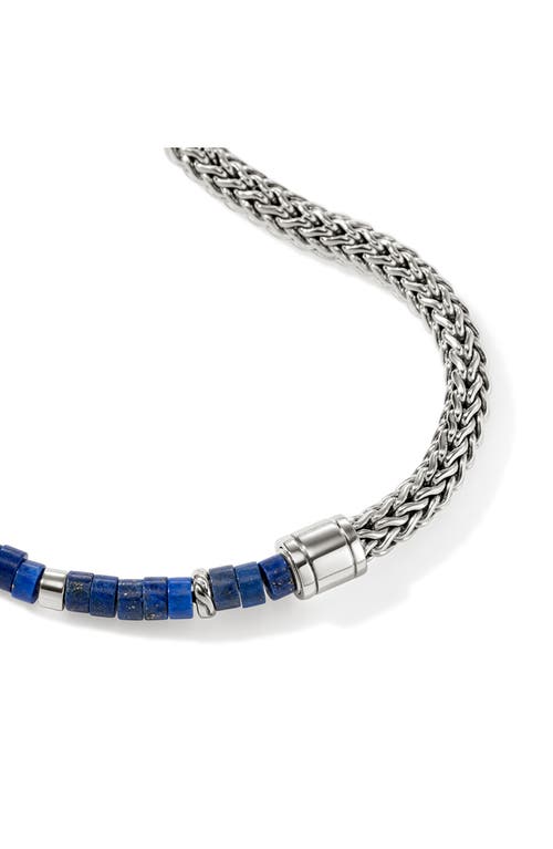 John Hardy Sterling Silver Heishi Lapis Lazuli Weave Bracelet In Lapis Lazuli