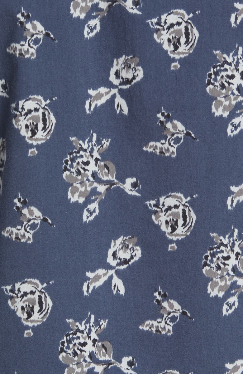 Vince Ikat Floral Print Cotton Button-Up Shirt Jacket, Alternate, color, Hematite