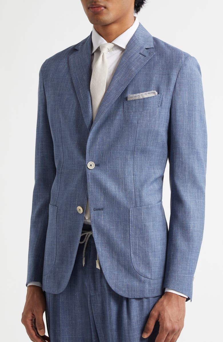 Eleventy Unstructured Linen & Wool Blend Sport Coat, Alternate, color, 08N Zucchero