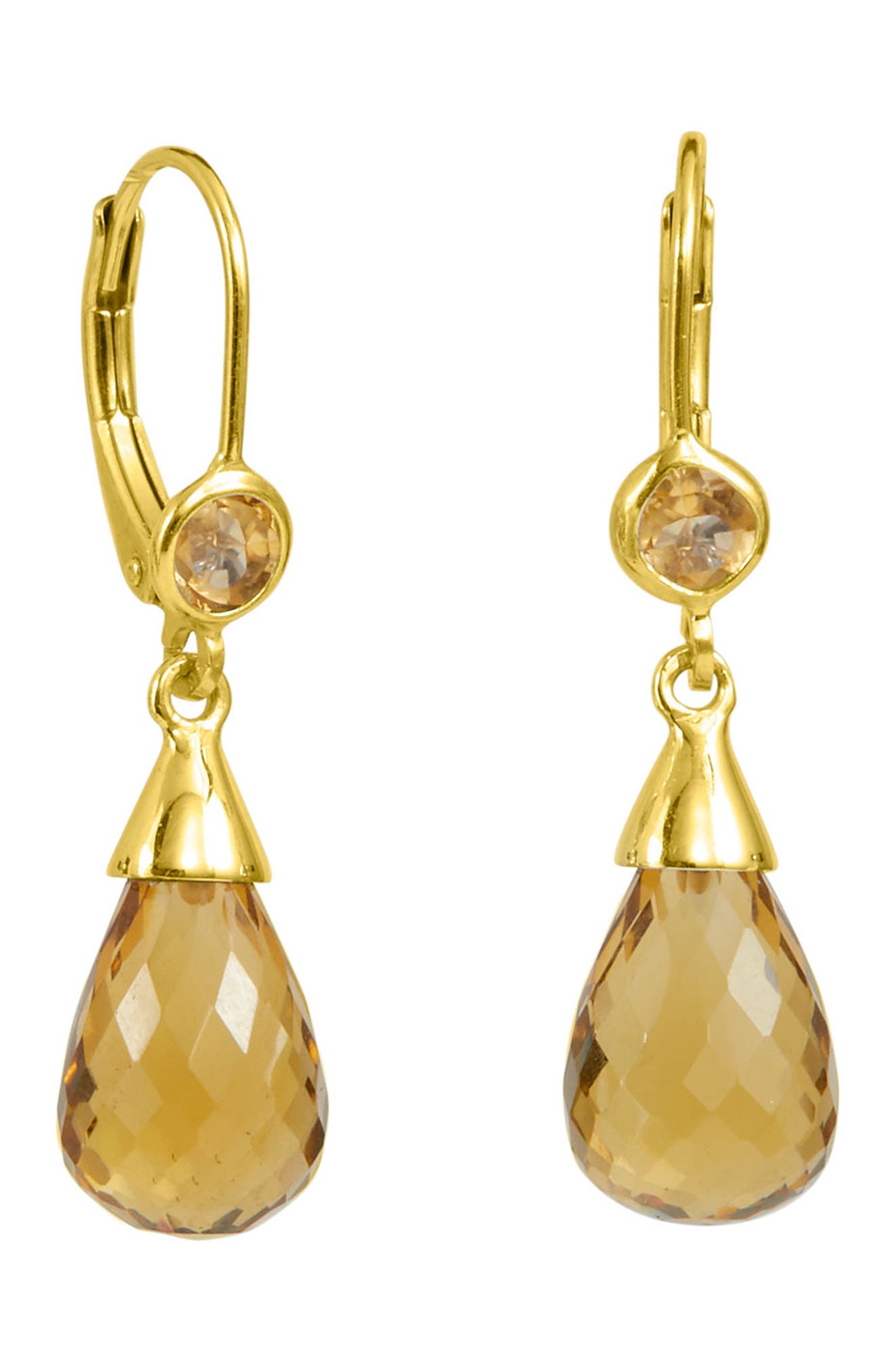 SAVVY CIE JEWELS 18K Gold Vermeil Conic Quartz Drop Earrings (Women ...