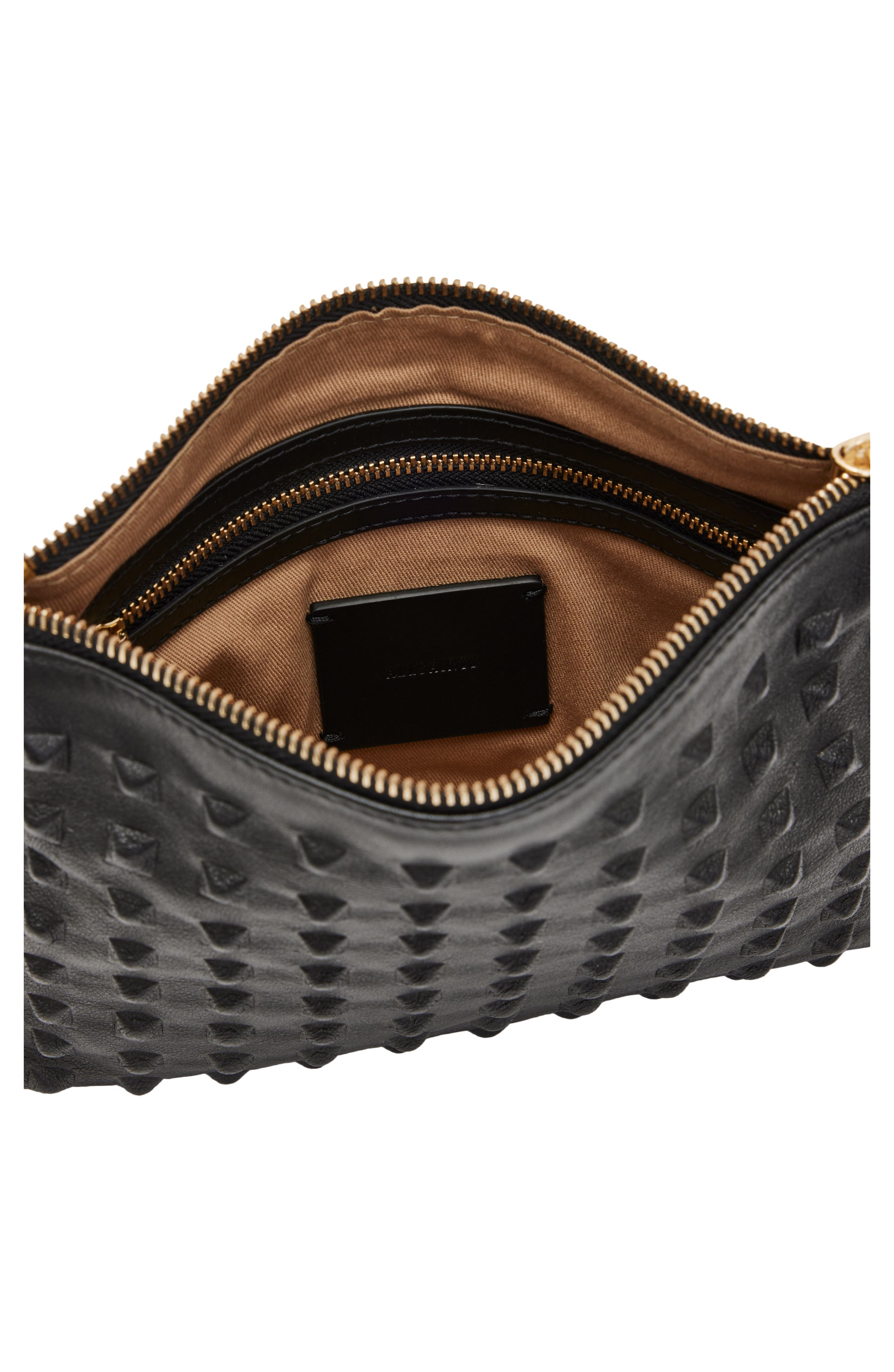 Eve Stud Leather Crossbody Bag, Alternate, color, BLACK