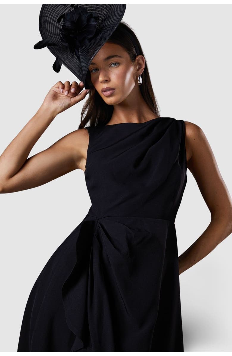 Coast Crepe Low Back Ruffle Dress, Alternate, color, Black