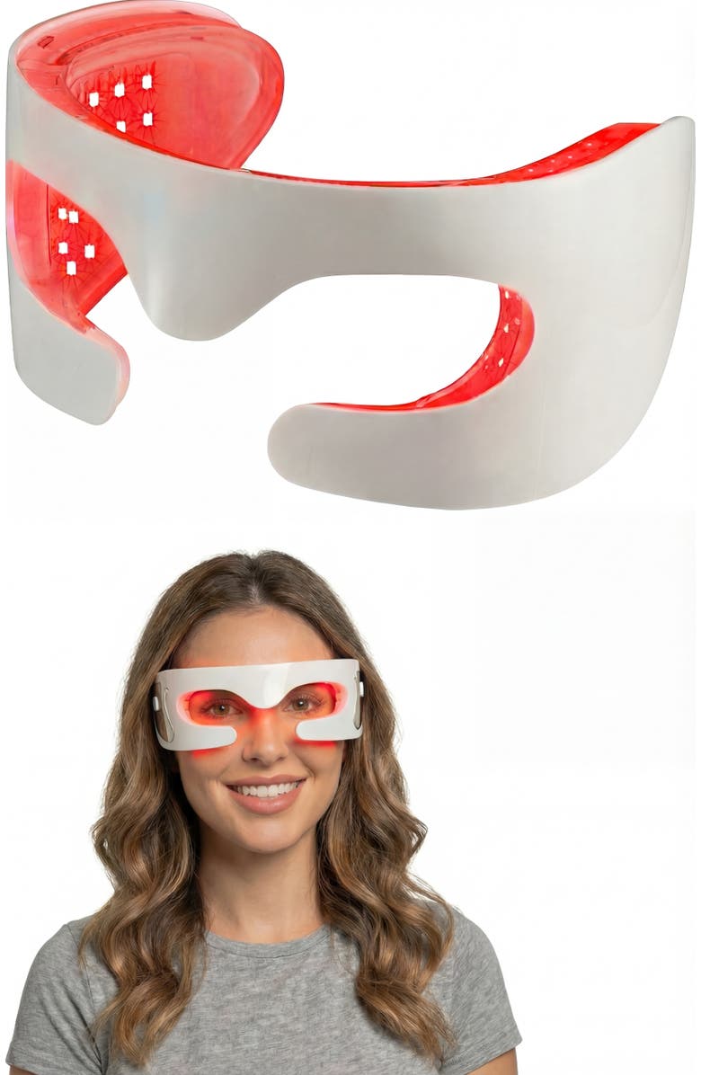 Lovery LED Red Light Therapy Advanced  Restoration Pro Eye Mask - Anti-Aging Eye Device with Vibration Massage, Collagen-Renewal, At-Home Under Eye Treatment, Main, color, White