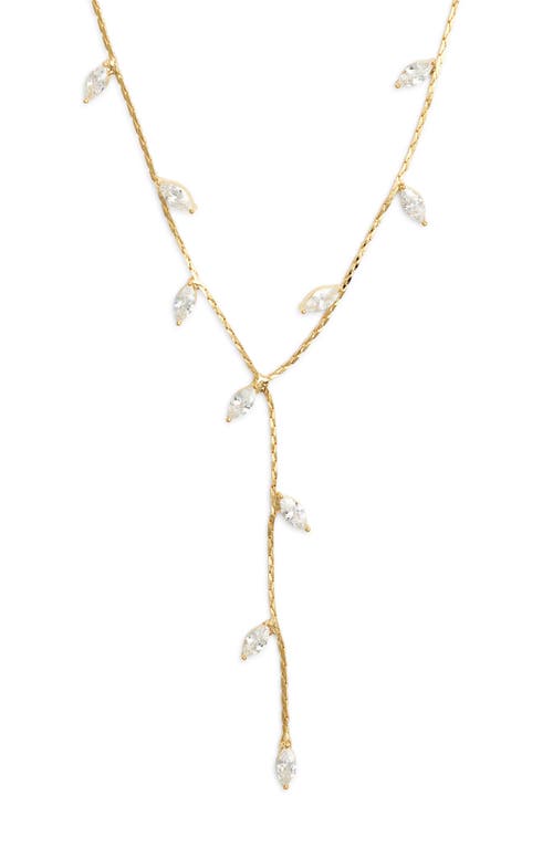 Nordstrom Marquise Cut Cubic Zirconia Y-necklace In Clear- Gold