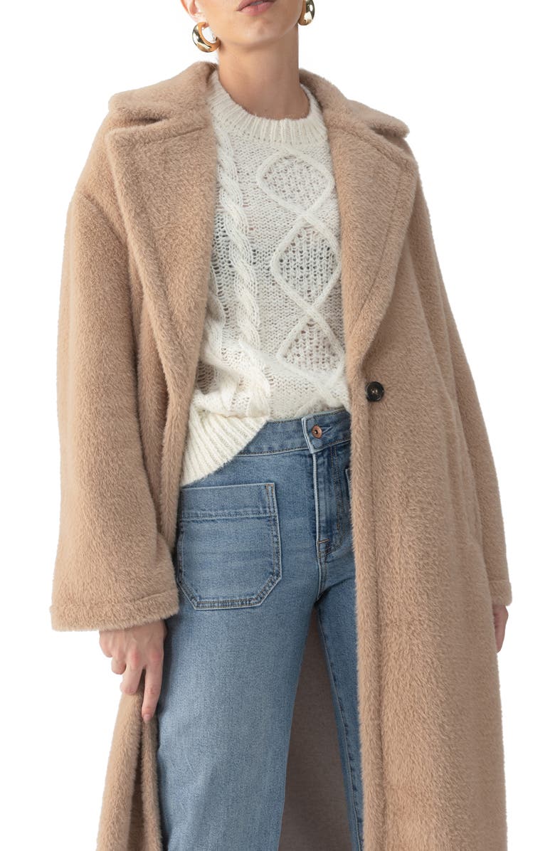 Sanctuary Live-In Faux Fur Coat, Alternate, color, Warm Camel