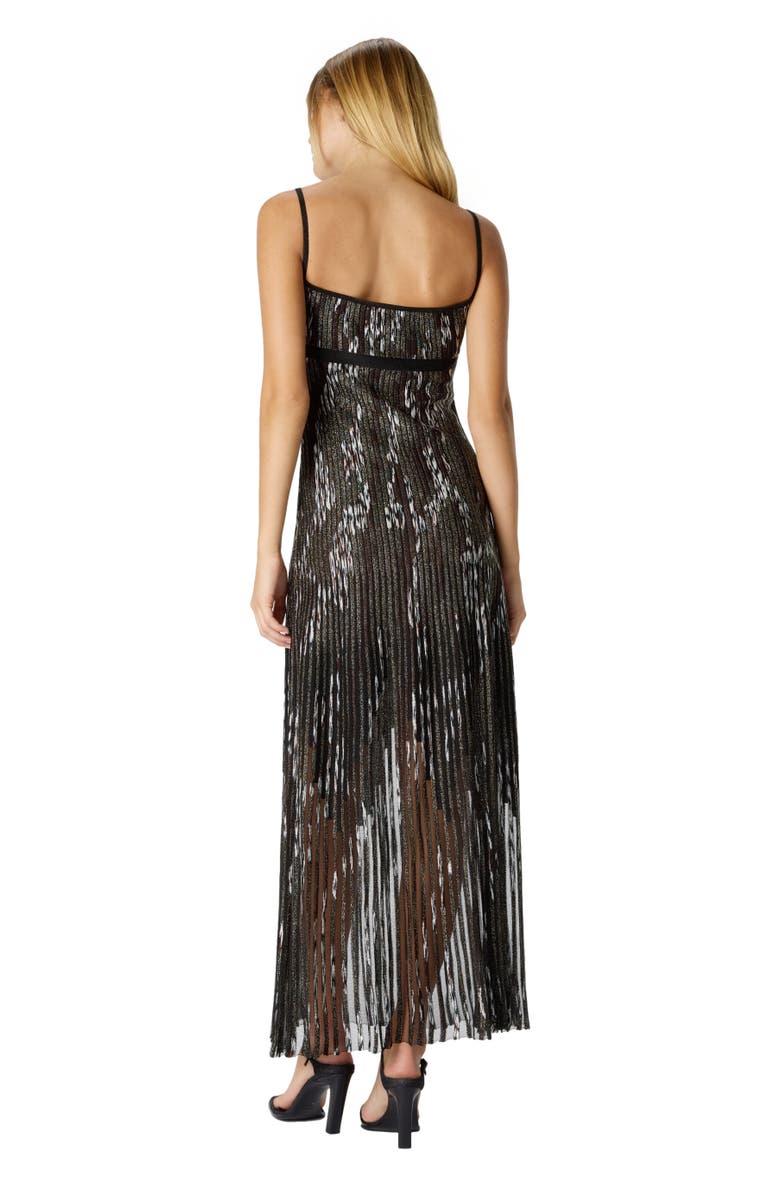 Missoni Long Dress With Pleated Zigzag Pattern, Alternate, color, Black
