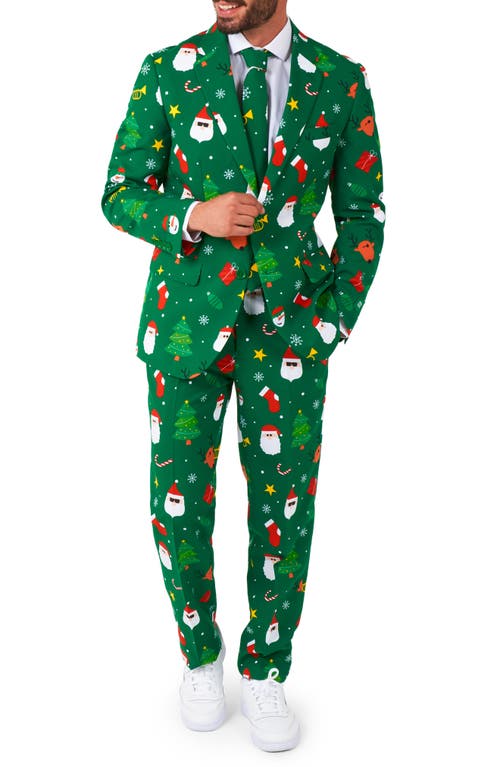 OppoSuits Festivity Green Two-Piece Suit & Tie 