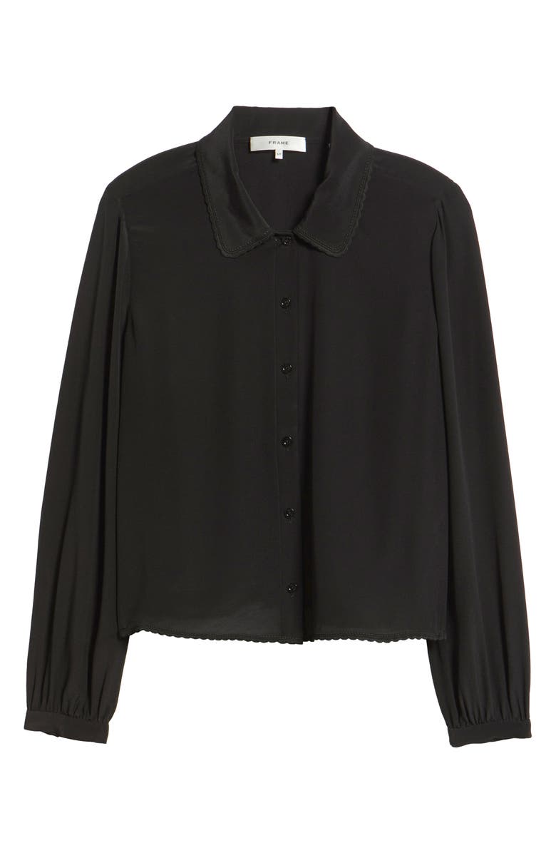 FRAME Prim Silk Button-Up Shirt, Alternate, color, Black
