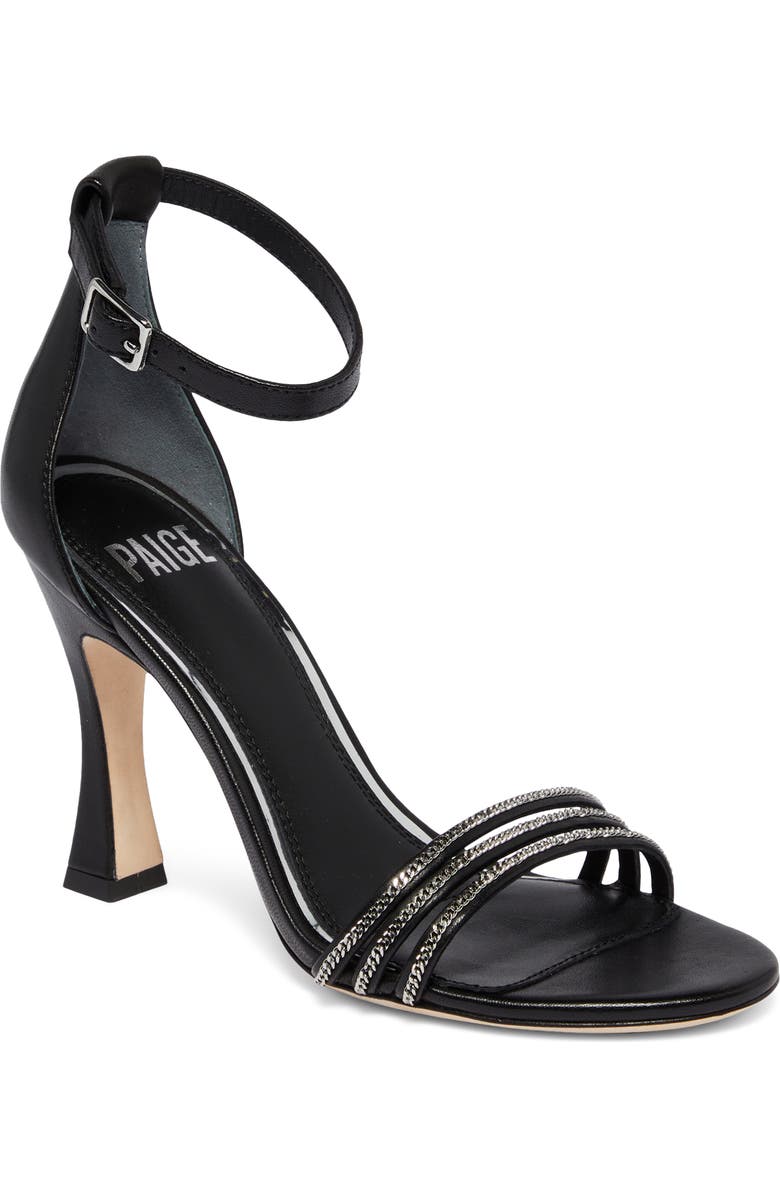 PAIGE Nia Ankle Strap Sandal, Main, color, Black