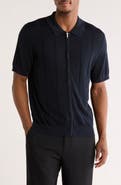 JASON WU Pointelle Zip Front Knit Polo
