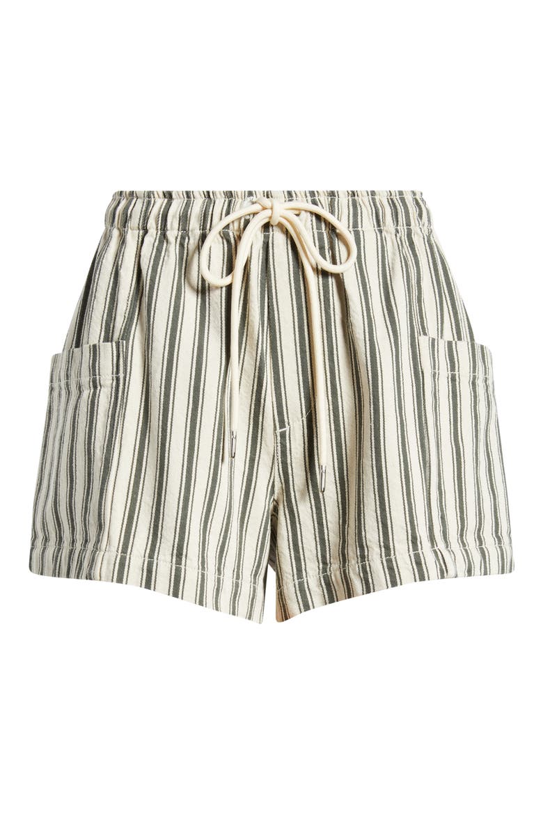 Emery Cotton Blend Drawstring Shorts, Alternate, color, GREEN STRIPE