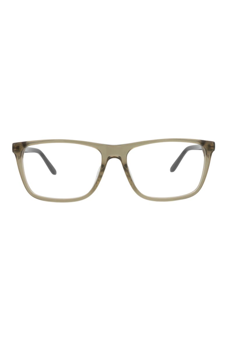 56mm Rectangular Optical Glasses, Main, color, GREEN SILVER TRANSPARENT