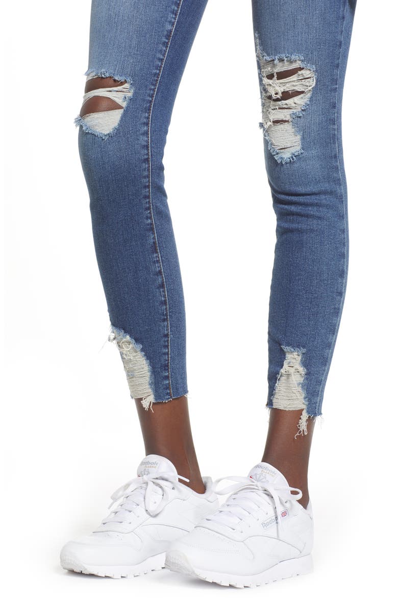 Ripped Skinny Jeans, Alternate, color, DARK VINTAGE WASH