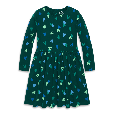 Kids Long Sleeve Perfect Pocket Dress (Toddler, Little Kid, Big Kid)