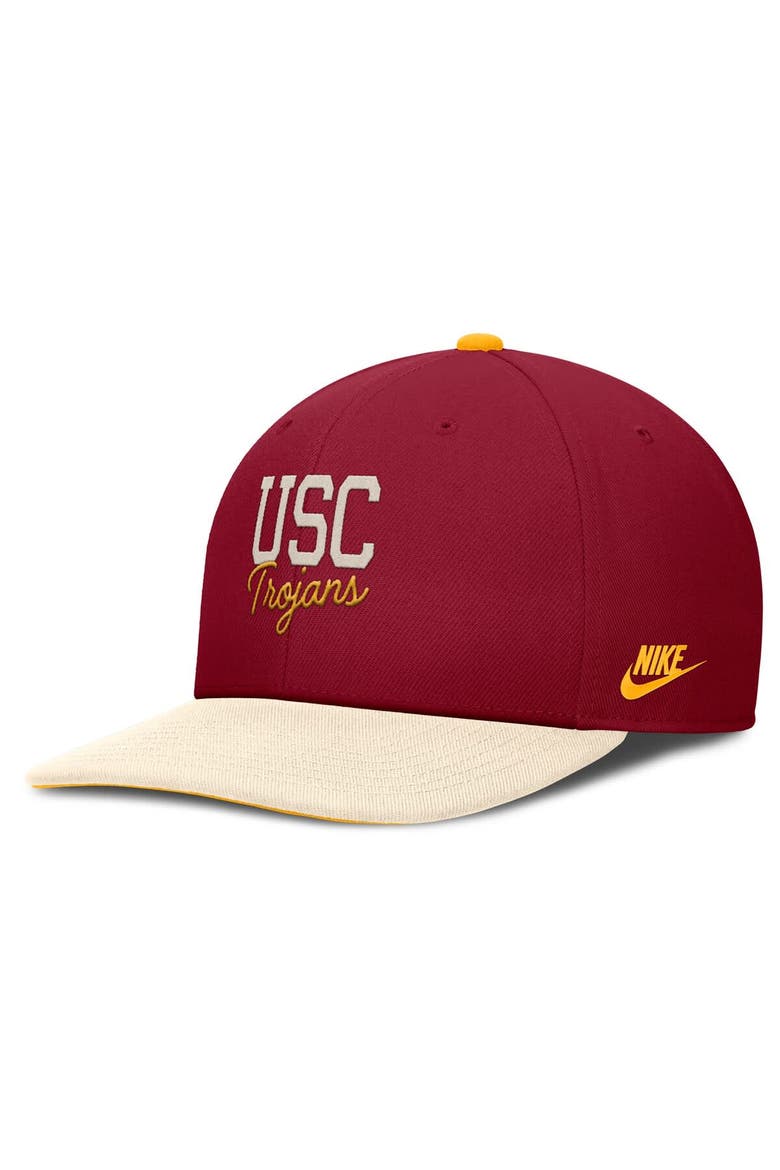 Men's Nike Cardinal/Cream USC Trojans Pro Legacy Script Snapback Hat, Alternate, color, Cardinal